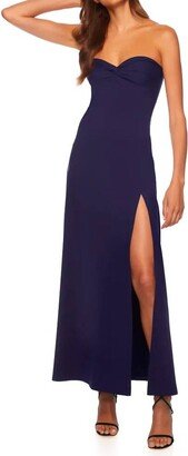 Slit Front Strapless Slit Dress In Midnight