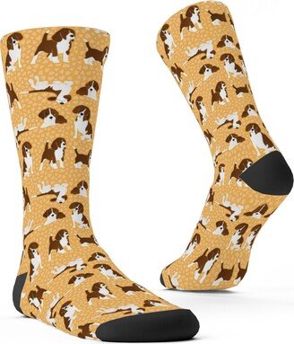 Socks: Beagle Dog Custom Socks, Orange
