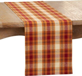 Saro Lifestyle Plaid Runner, Rust, 13