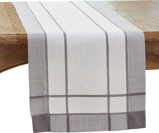 Saro Lifestyle Long Table Runner with Banded Border Design, 120