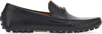 Gancini-buckle leather loafers