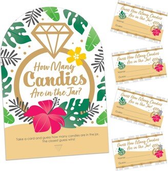 Big Dot Of Happiness Last Luau Tropical Bridal Shower Game 1 Stand & 40 Cards Candy Guessing Game