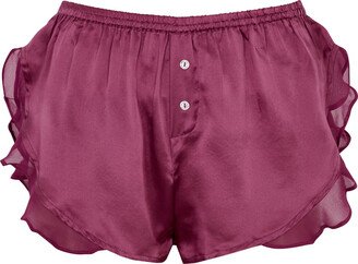 Mae Ruffled Silk-satin Pyjama Shorts