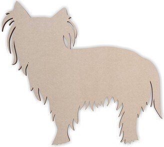 Wooden Dog Wall Art Silhouette Cutout - Yorkshire Terrier Gift For Pet Lover Unfinished & Available 2 To 42 Inches