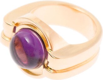 Sophia Gold Plated Brass Rings Wirh Purple Stone Detail Woman