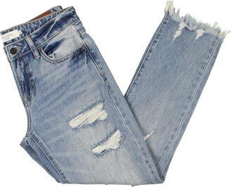 Womens Denim Ripped Boyfriend Jeans