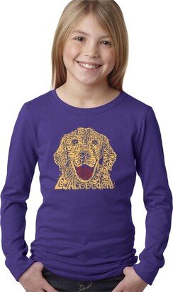 Big Girl's Word Art Long Sleeve T-Shirt - Dog