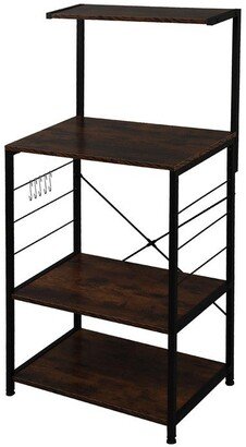 FCH 4 Tier Wooden Kitchen Shelf Baker's Rack