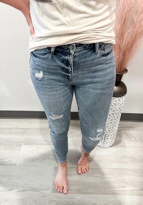 Judy Blue Hi-Rise Minimal Distressed Skinny Jeans In Light Wash