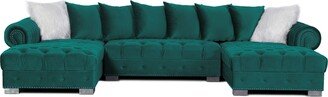 Enluv Home Donna Tufted Velvet Double Chaise Sectional, U-Shaped