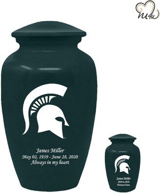 Spartans Michigan State University College Cremation Urn - Green