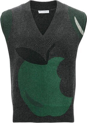 Apple chunky-knit vest jumper