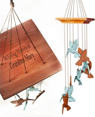 Memorial Wind Chime 18 Inches Personalized Hummingbird Sympathy Gift After Loss With Direct Shipping