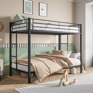 HOMEBAY Metal Bunk Bed Twin Over Twin, Heavy Duty Twin Bunk Beds with shelf and Slatted Support No Box Spring Needed