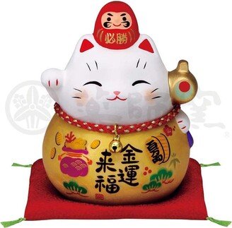 From Japan Beckoning Lucky Cat For Money Luck Maneki Neko With Daruma 7691