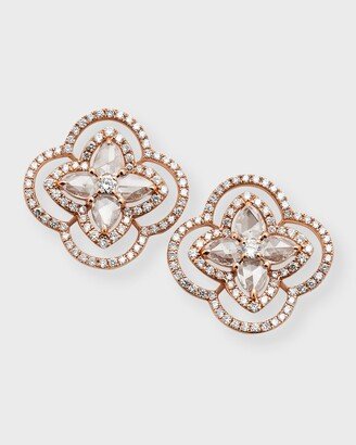 64 Facets 18k Rose Gold Blossom Diamond Stud Earrings