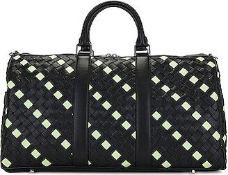 Medium Classic Intrecciato Duffle Avenue Stripes in Dark Green