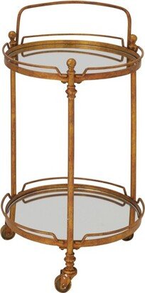 Traditional Iron and Mirrored Bar Cart Brass - Olivia & May