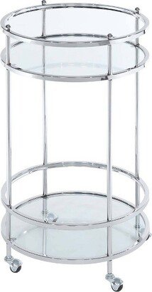 Royal Crest Bar Cart with Wheels Chrome - Breighton Home