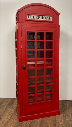 Vintage Wooden Phone Booth Bar Cabinet - 30.5 W x 16.5 D x 79 H