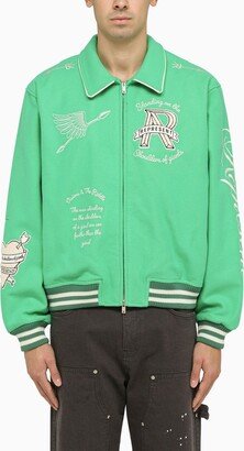 Green wool bomber jacket