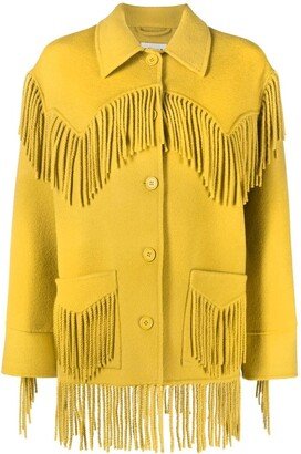 Fringed Wool Coat