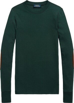 Elbow-Patch Crew-Neck Sweatshirt