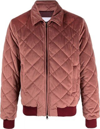 Diamond-Quilt Bomber Jacket