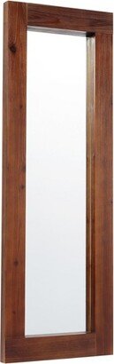 Merrick Lane Rustic Full Floor Length Mirror with a Solid Wood Dark Brown Frame - 22