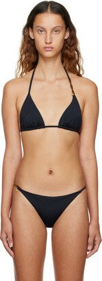 Black Greca Bikini Top