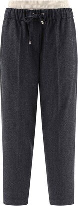 Pleated Drawstring Trousers-AA