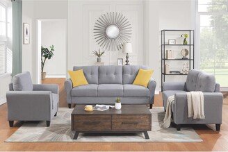 Calnod Spacious Sectional Sofa Couch Set with Ottoman - Modern Design, Comfortable Upholstery