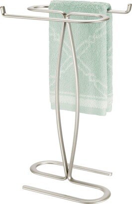 mDesign Metal Hand Towel Holder Stand for Bathroom Countertop