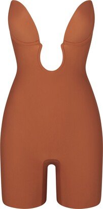 Deep Plunge Shapewear Mid Thigh Bodysuit | Bronze