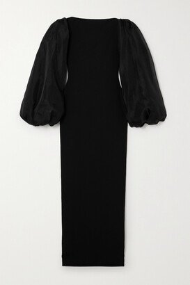 Karla Crepe And Organza Maxi Dress - Black