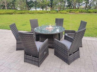 Fimous Rattan Outdoor Garden Furniture Gas Fire Pit Dining Table Gas Heater B-AC