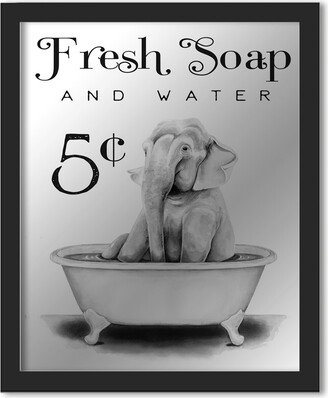 Elephant Bath Tub Fresh Soap Advertisement, 11 x 14