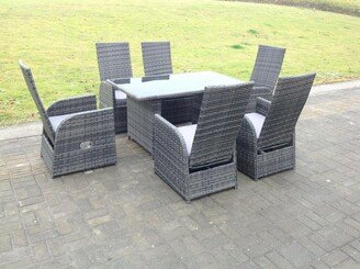 Fimous Outdoor Wicker Rattan Garden Furniture Reclining Chair And Table Dinin