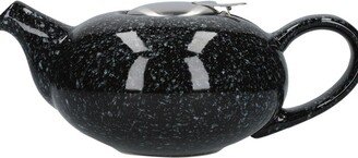 London Pottery Ceramic Pebble Teapot, Gloss Flecked Black, Four Cup - 900ml, Boxed