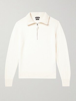 Wool-Blend Half-Zip Sweater-AA