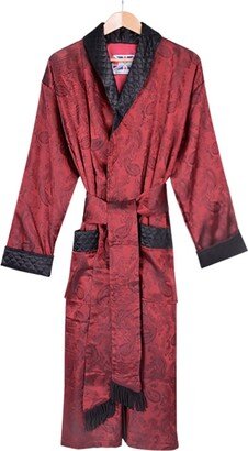 Bown of London Gable Mens Long Smoking Jacket - Claret