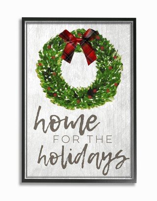 Home for the Holidays Wreath Bow Christmas Framed Giclee Art, 11