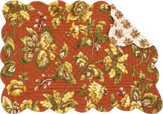 Estelle Quilted Reversible Floral Damask Placemat Set of 6