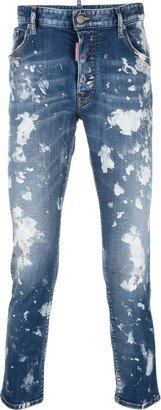 Paint Splattered Distressed Jeans