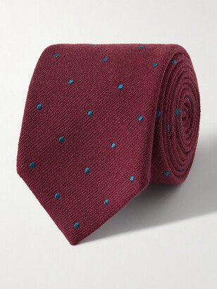 8cm Polka-Dot Wool and Silk-Blend Tie-AB