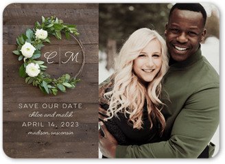 Save The Date Cards: Encircled Love Save The Date, Brown, 5X7, Matte, Signature Smooth Cardstock, Rounded