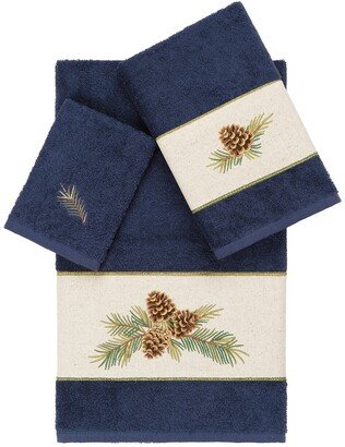 Pierre 3-Piece Embellished Towel - Midnight Blue