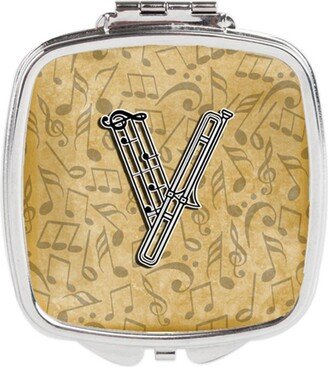 CJ2004-VSCM Letter V Musical Instrument Alphabet Compact Mirror