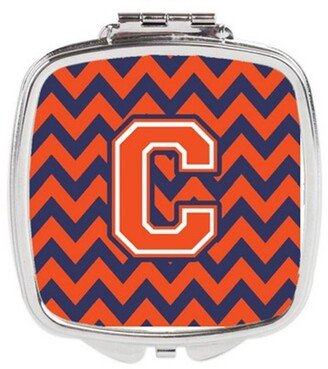 CJ1042-CSCM Letter C Chevron Orange & Blue Compact Mirror, 3 x 0.3 x 2.75 in.