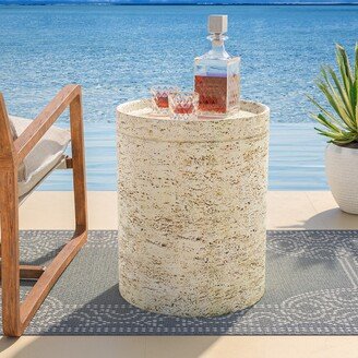 Outdoor Patio Faux Stone Side Table